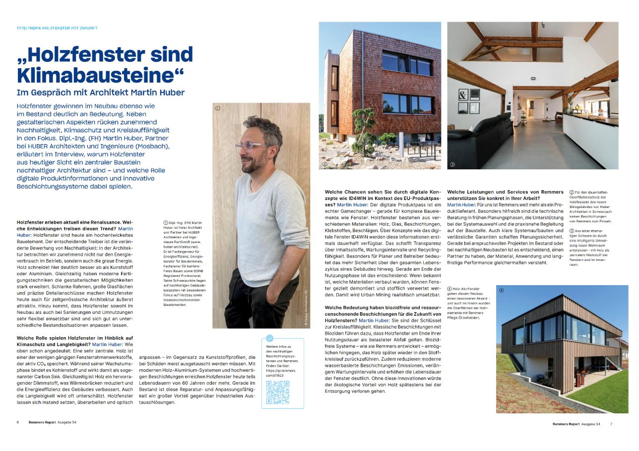 Remmers Report - Zukunft bauen mit Holzfenstern